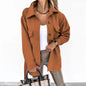 Autumn Winter Women Long Sleeve Solid Color Collared Button Lace up Woolen Coat