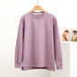 Women Colorful Dralon Pullover Top Round Neck Front Short Back Long Sweater Coat Autumn Winter