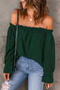 Chiffon Shirt for Women Spring Autumn Solid Color Pullover Sexy off the Shoulder Top Women