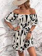 Popular Women Clothing Off Shoulder Printed Dress