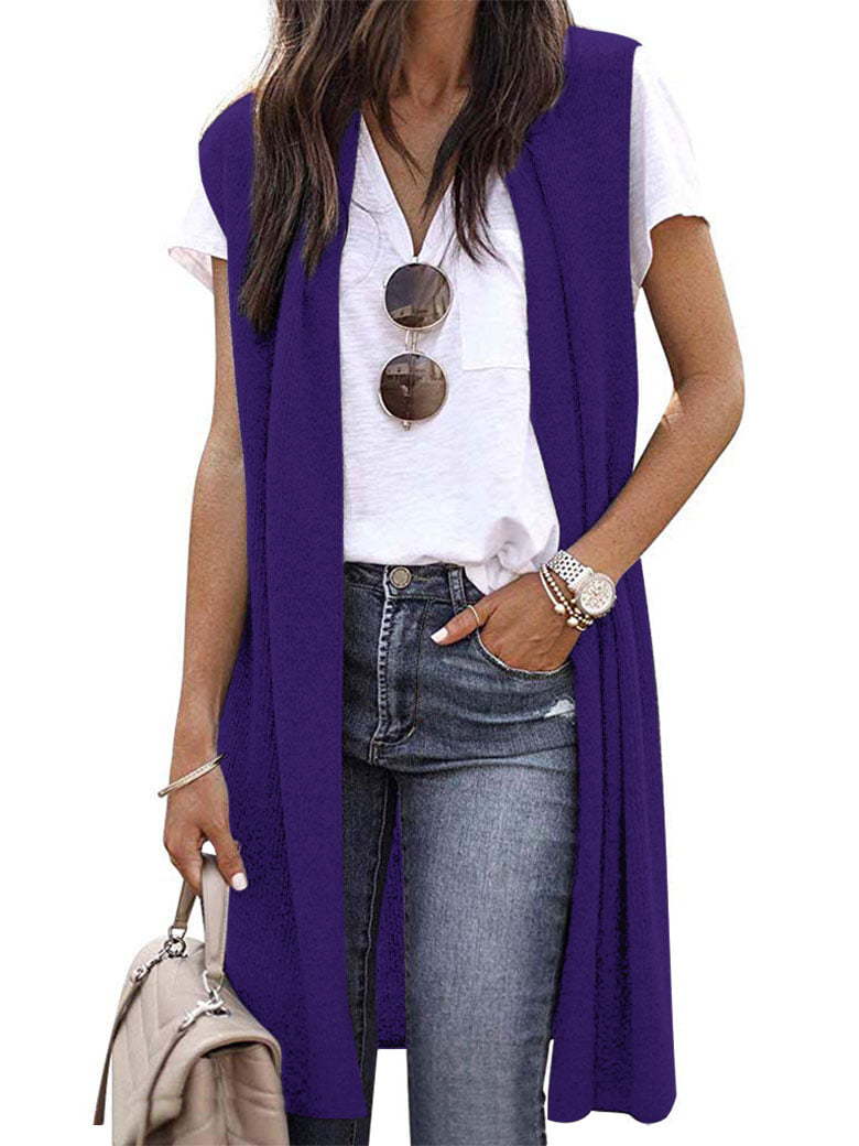 Solid Color Casual Mid-Length Vest Six Colors Size