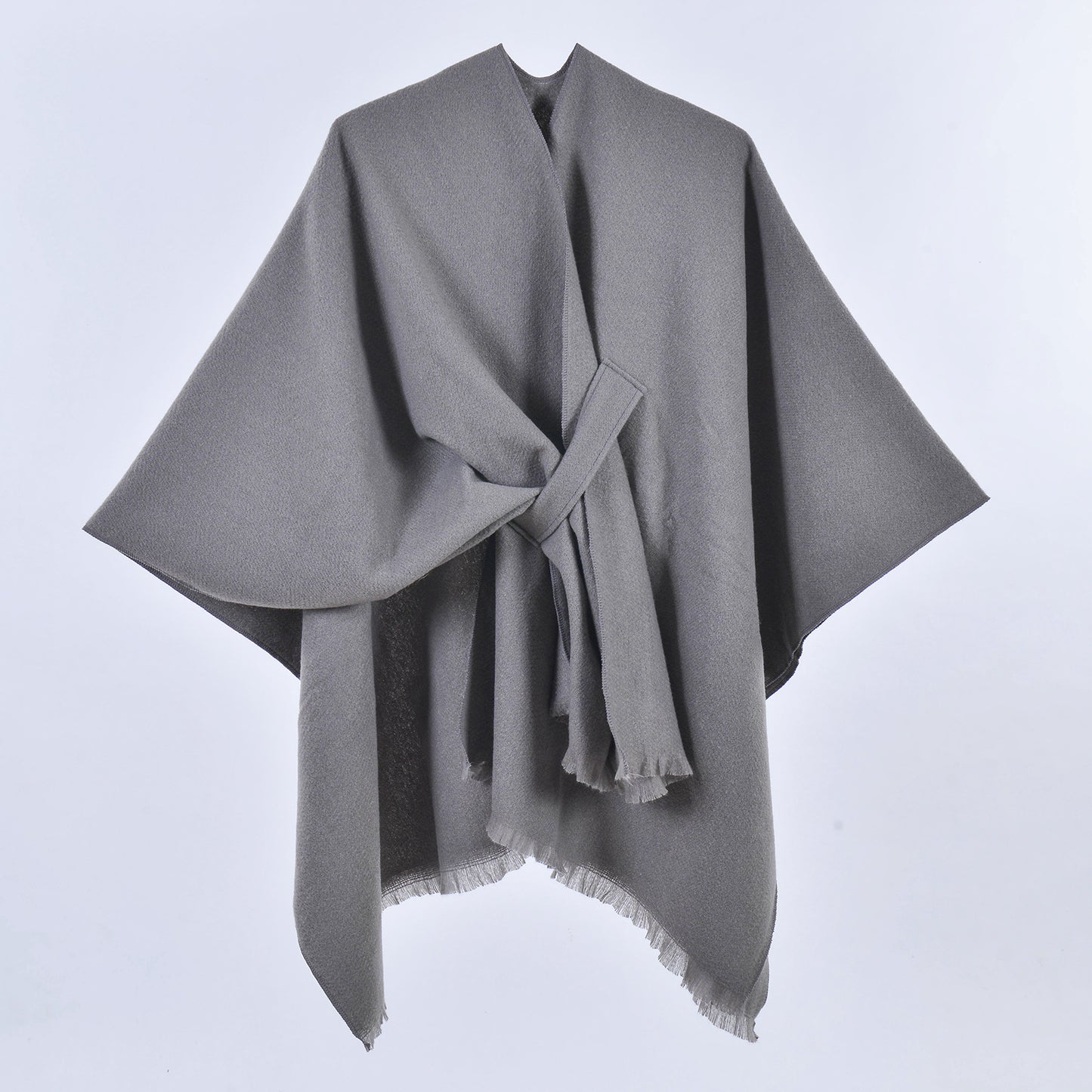 Women Spring Scarf Shawl All Match Solid Color Four Seasons Imitation Cashmere Split Cloak