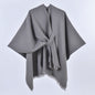 Women Spring Scarf Shawl All Match Solid Color Four Seasons Imitation Cashmere Split Cloak