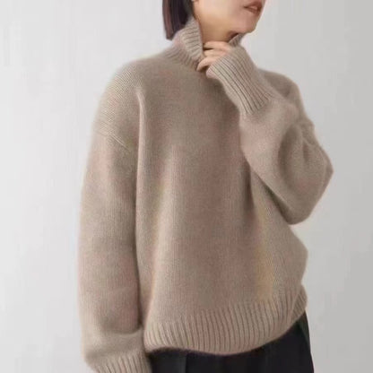 Idle Turtleneck Knitting Sweater Women Autumn Winter Soft Glutinous Solid Color Loose Inner Wear Comfortable Korean Women Dinified Sweater