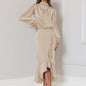 Fishtail High Grade Satin Long Sleeve Loose Dress Elegant Women Dress Evening Dress