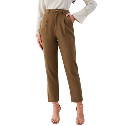 Ladies Draping Comfortable Business Lightly Mature Cigarette Pants Women Outerwear Casual Pants