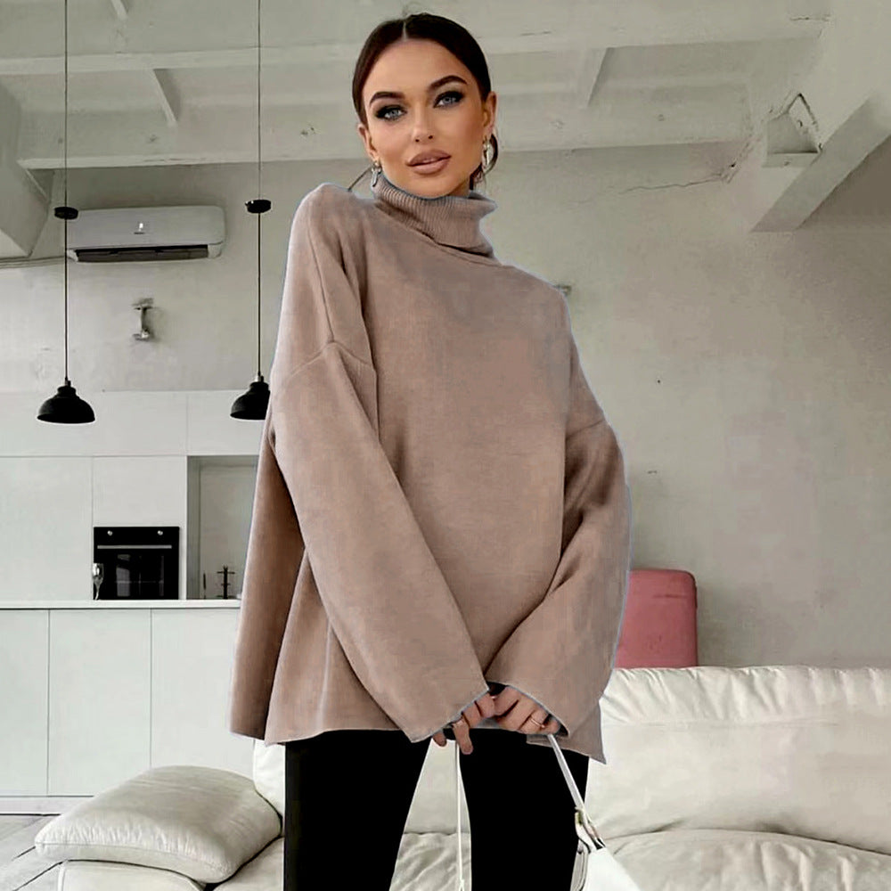 Autumn Winter Sweater High Collar Loose Basic Women Sweater