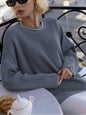 Solid Color round Neck Sweater Spring Autumn Loose Sweater Pullover Sweater for Women