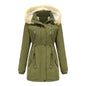 Autumn Winter  Women Clothing Thick Lambskin Cotton-Padded Coat Women Loose Women Cotton Clothes Removable Hat Fleece Padded Coat