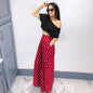 Personality Houndstooth Printed Flared Pants Wide Leg Casual Pants Autumn Winter Wide Leg Pants Plus Size