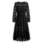 Slim Fit Elegant Sexy Lace Dress French Lace See Through Mid Length Dress Women Clothing