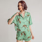 Printed Short Sleeved Shorts Pajamas Two Piece Set Summer Women Outerwear Homewear