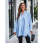 Women Clothing Solid Color Long Sleeve Back Button Shirt