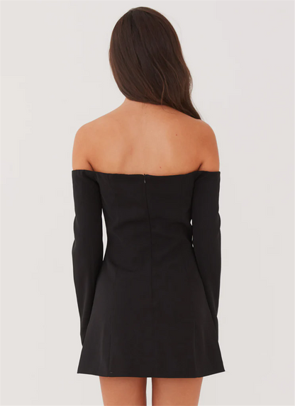 Evelyn Strapless Long Sleeve Sexy Mini Blazer Dress