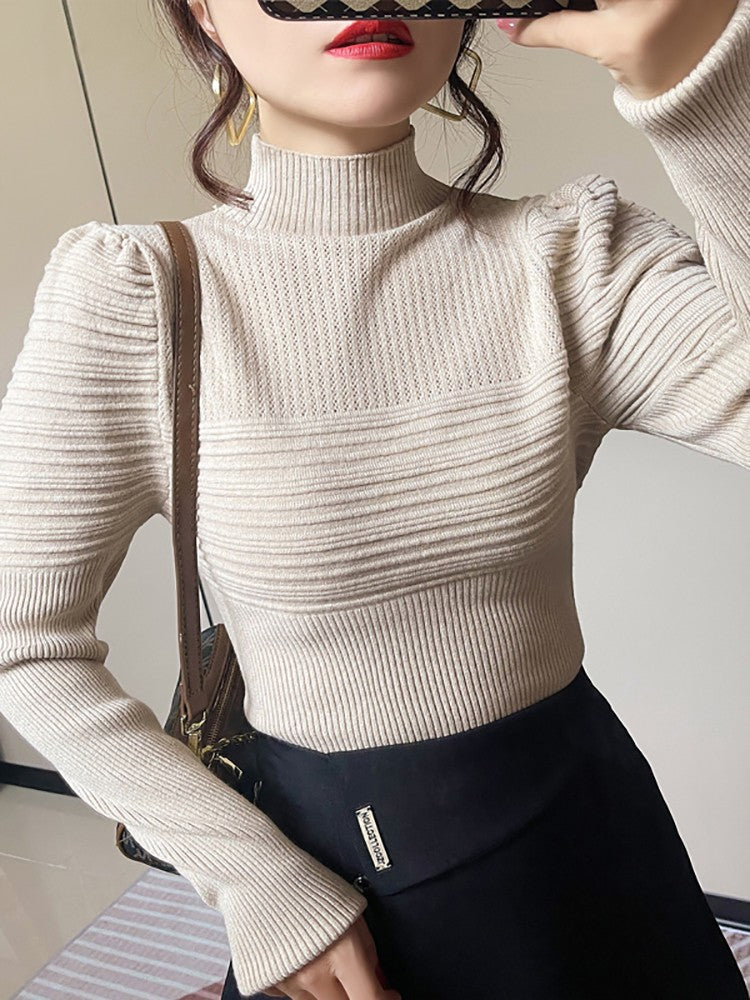 Dorothy Solid Knitted Women Turtleneck Sweater