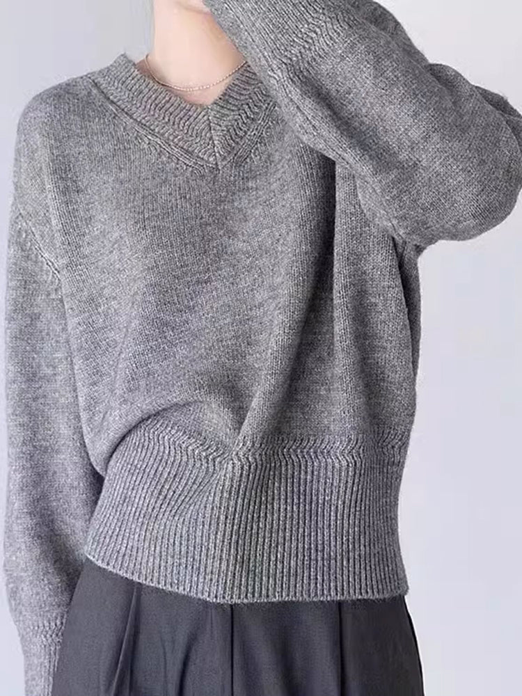 Erika Vintage V Neck Women Sweater