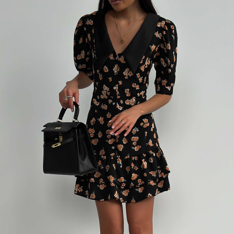 Yvonne Short Sleeve Floral Mini Dress