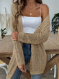 Openwork Open Front Long Sleeve Cardigan