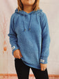 Drawstring Long Sleeve  Hooded Sweater