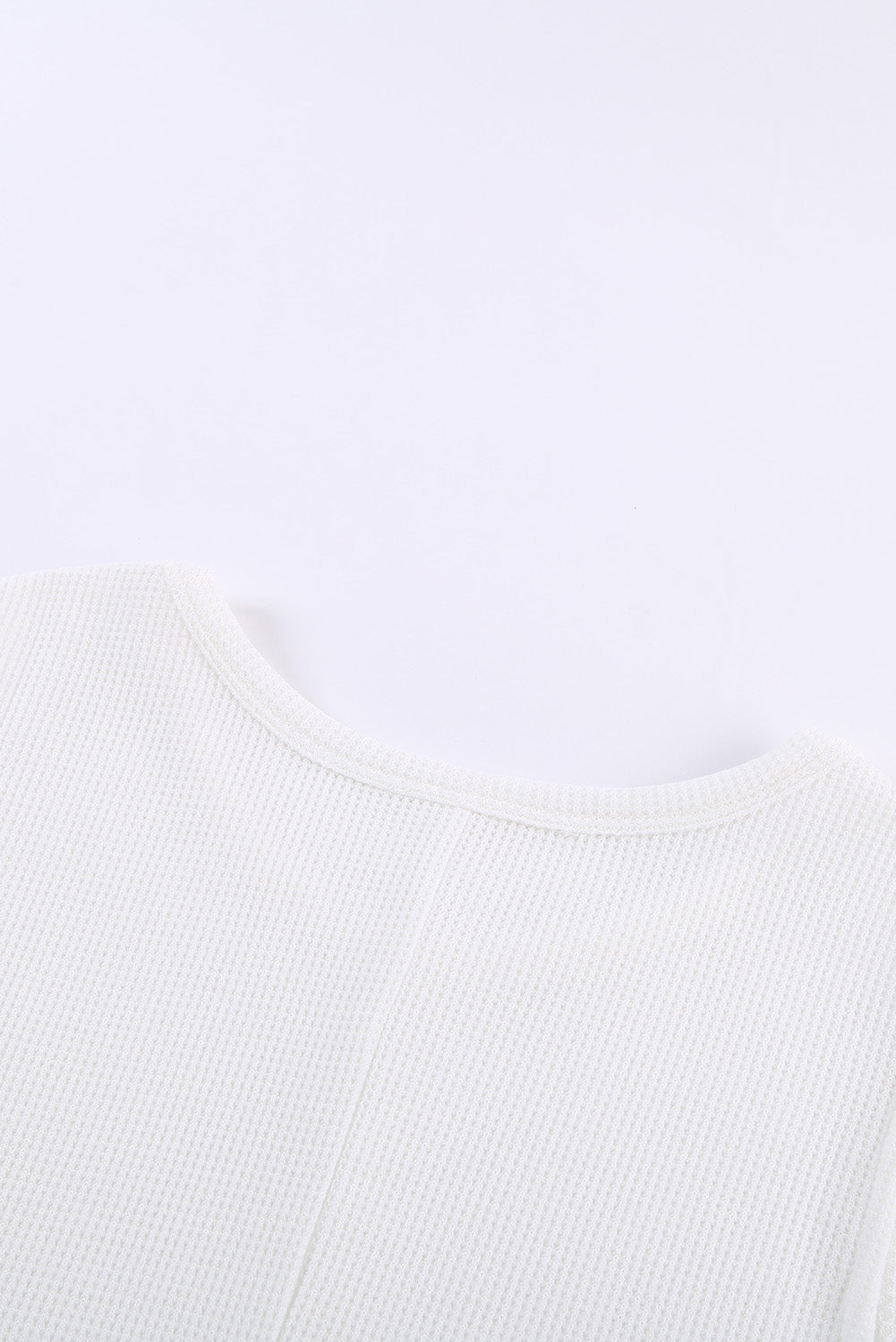 White Basic Waffle Crew Neck Tank Top