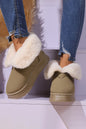 Chestnut Suede Plush Lined Snow Boots