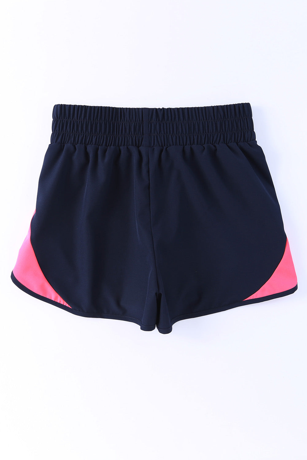 Pink Casual Smocked Elastic Waist Athletic Shorts