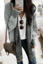 Black Plaid Casual Contrast Trim Knit Cardigan