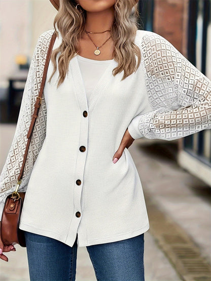 Button Up V-Neck Long Sleeve Outerwear