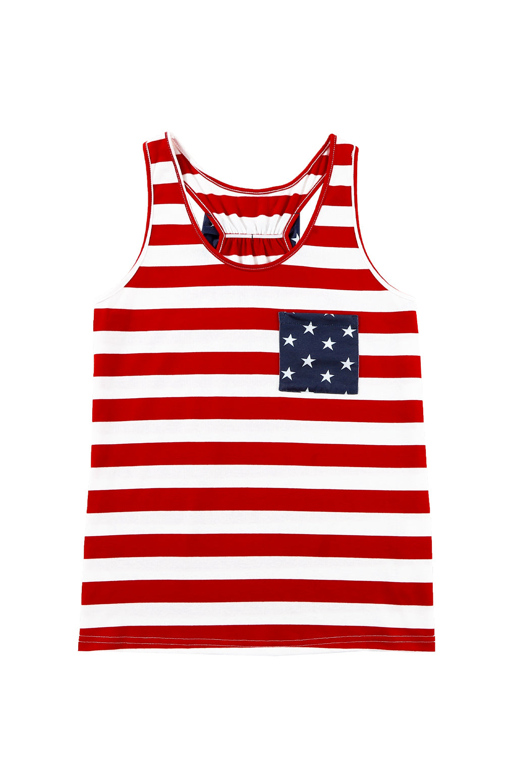 Red and White Stripes Sleeveless Racerback Tank