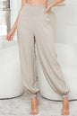 Apricot Smocked High Waist Loose Jogger Pants