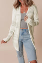 Openwork Open Front Long Sleeve Cardigan