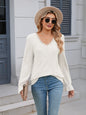 Lace Detail V-Neck Long Sleeve T-Shirt