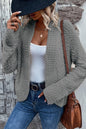 Apricot Popcorn Knit Open Front Cardigan