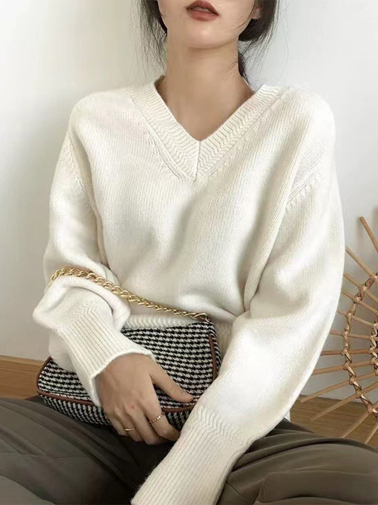 Erika Vintage V Neck Women Sweater