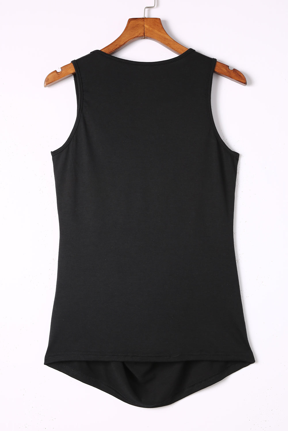 Black Leopard Ruched Fake Two Piece Tank Top