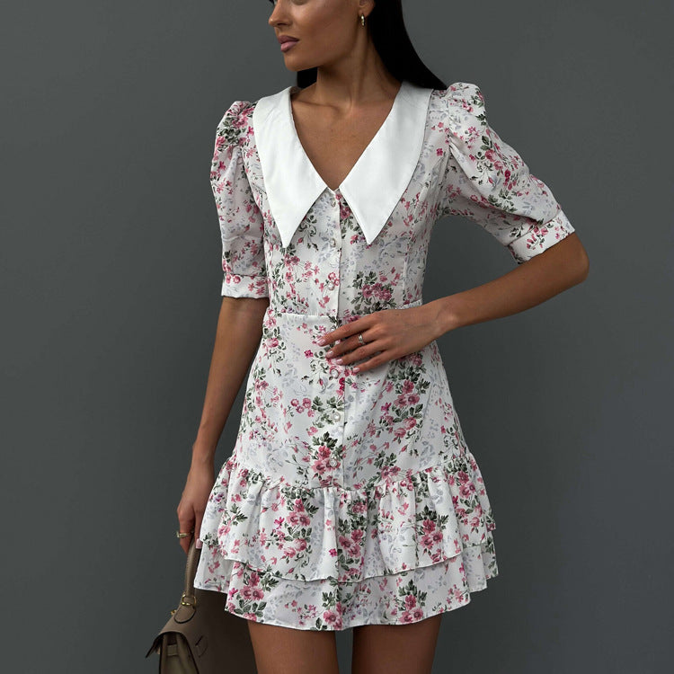 Yvonne Short Sleeve Floral Mini Dress