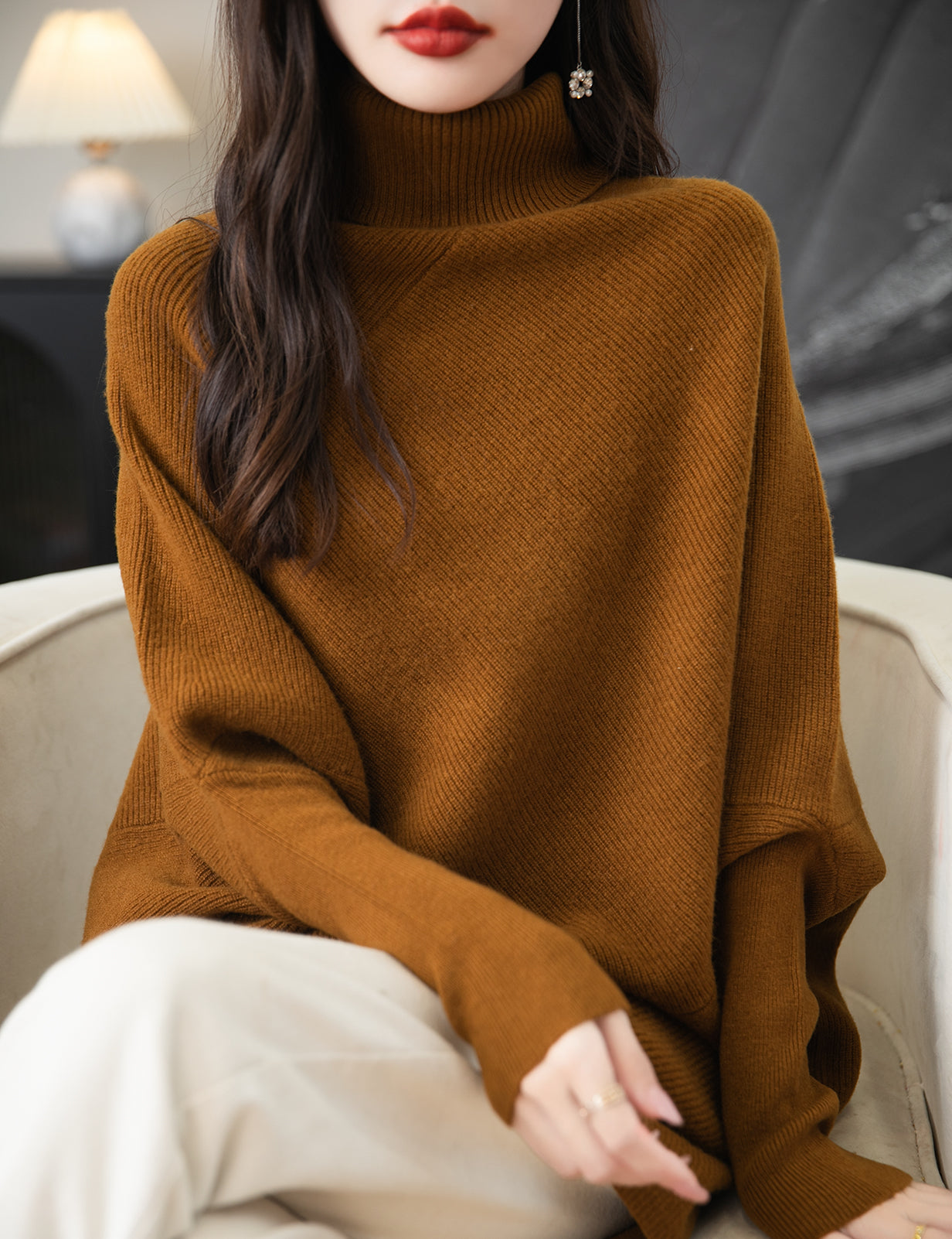 Eliza Woman Turtleneck Oversized Sweater