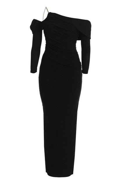 Eliza Woman Off-shoulder Long Sleeve Sexy Maxi Dress