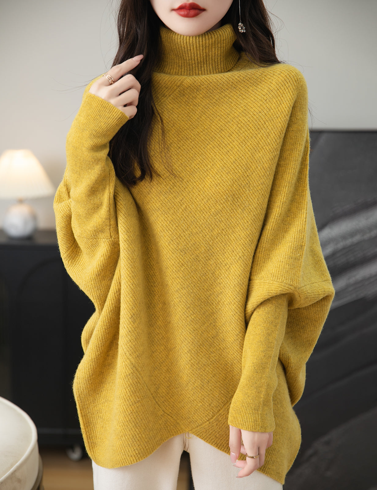 Eliza Woman Turtleneck Oversized Sweater