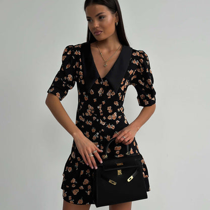 Yvonne Short Sleeve Floral Mini Dress