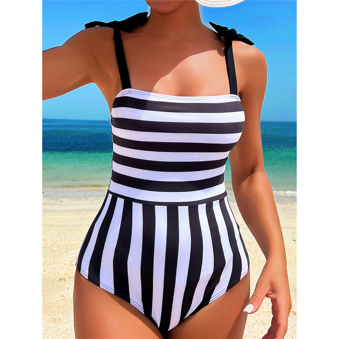 Ethel Striped Strappy One Piece Swimsuit