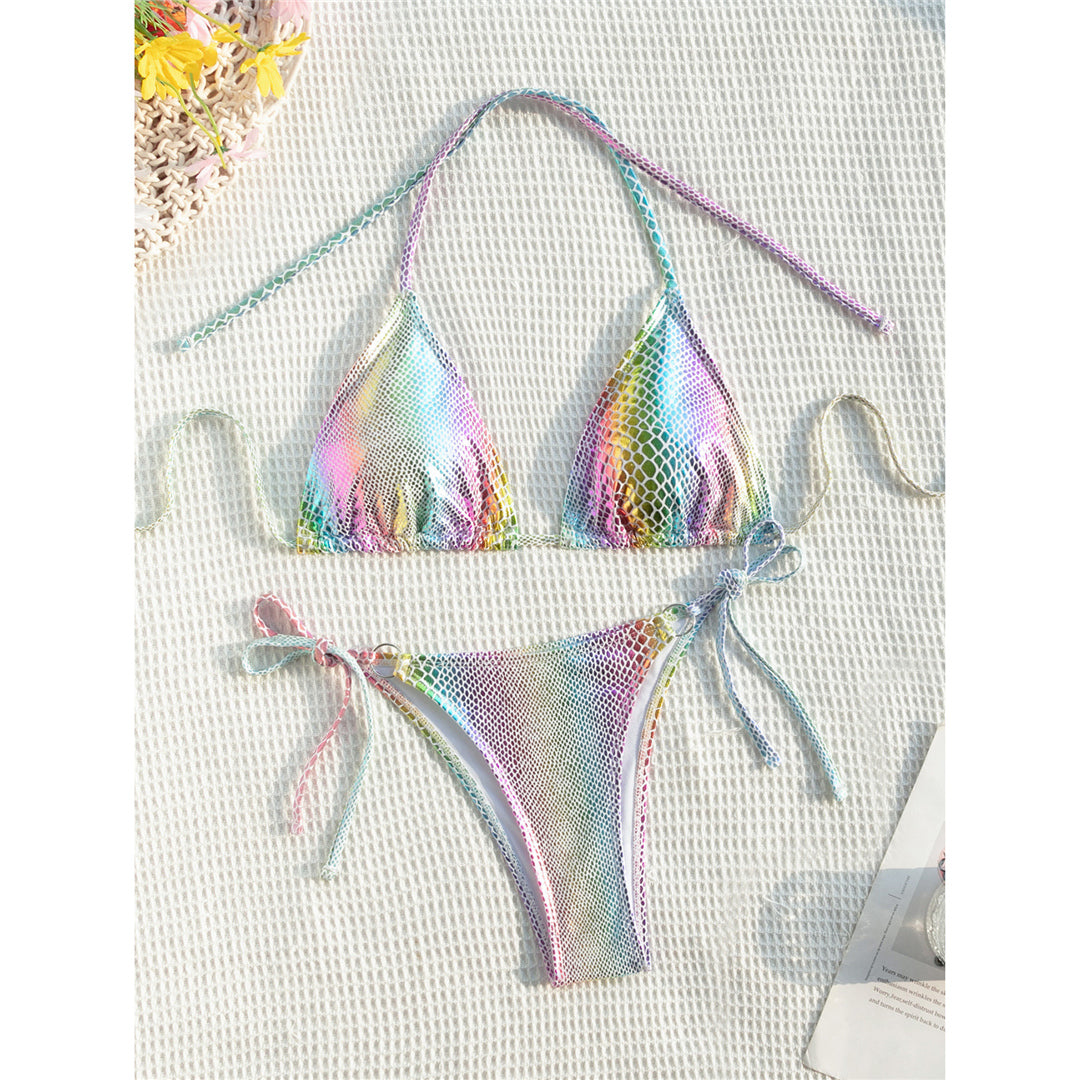 Ella Colorful Snake Skin Halter Strappy Bikini