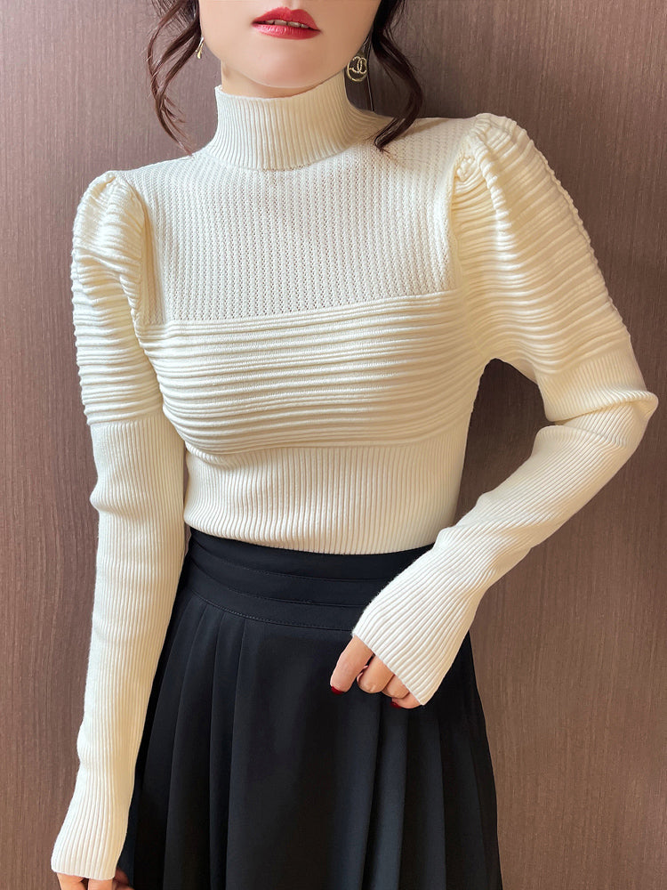 Dorothy Solid Knitted Women Turtleneck Sweater