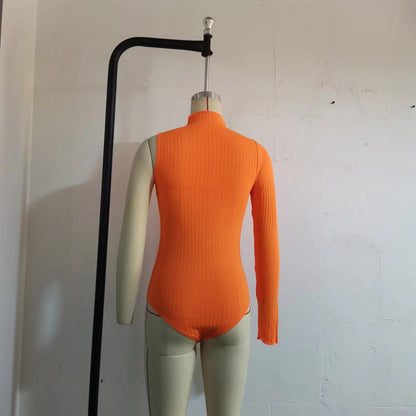 Autumn One-Shoulder Bodysuit Slim Women Single-Shoulder Bottoming Knitted