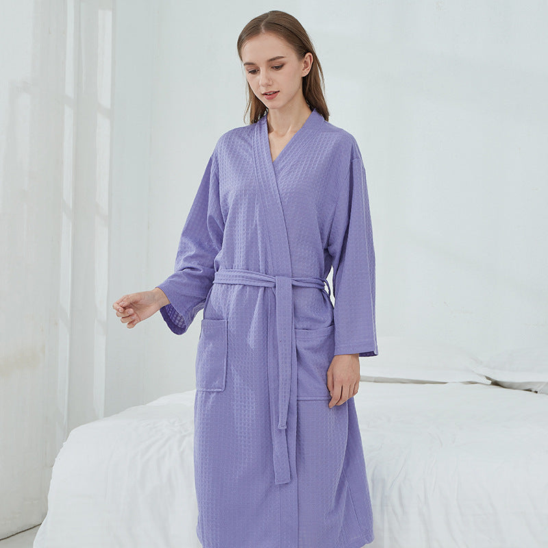 Sauna Clothes Women Thin Robe Long Couple Home Wear Hotel Bathrobe