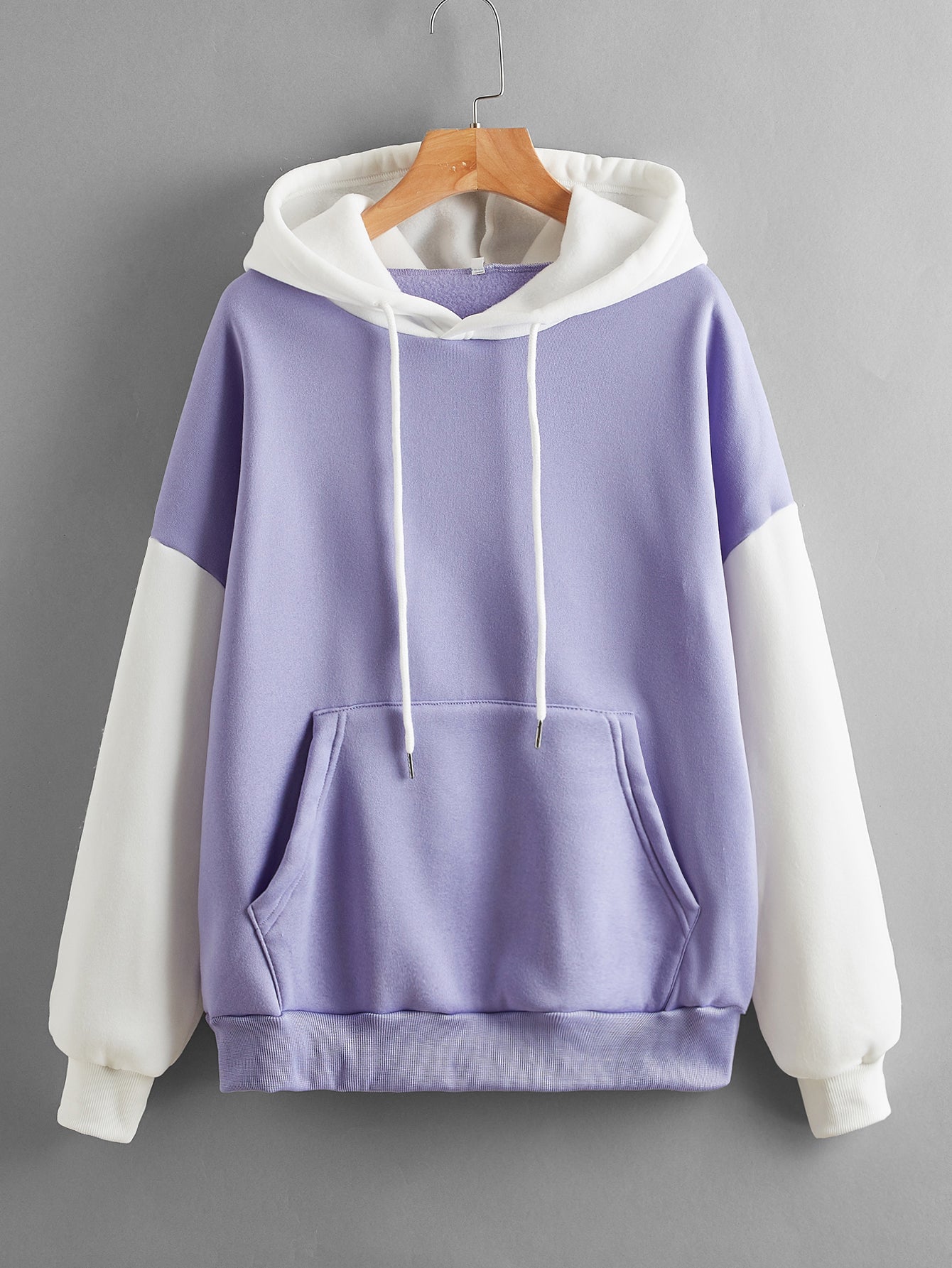 Fleece Lined Thickened Hooded Color Matching Hoodie Women Fashionable Autumn Winter Korean Contrast Color  Delivery