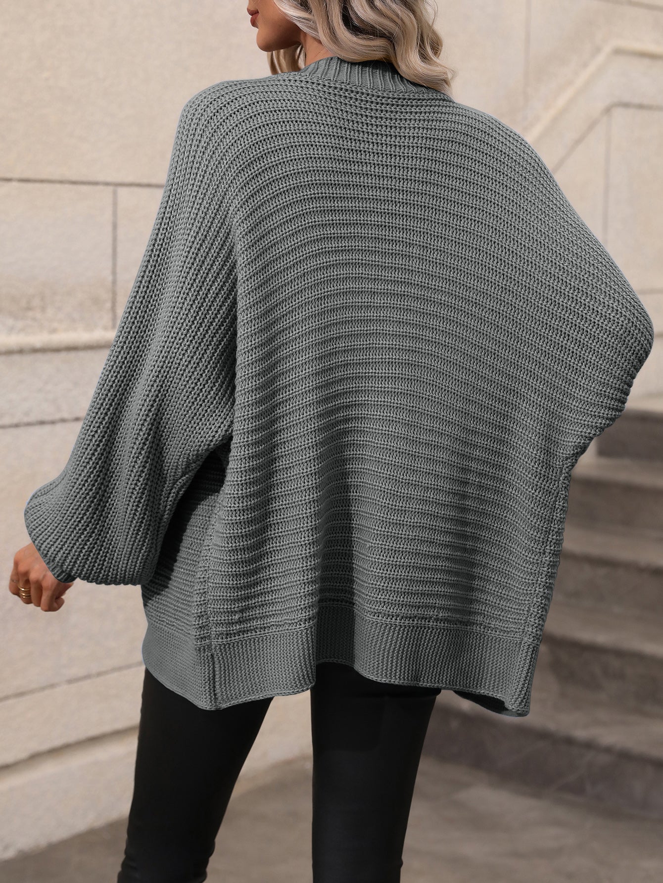 Autumn Winter Knitting Women Single Breasted Solid Color Knitted Cardigan Loose Sweater Women