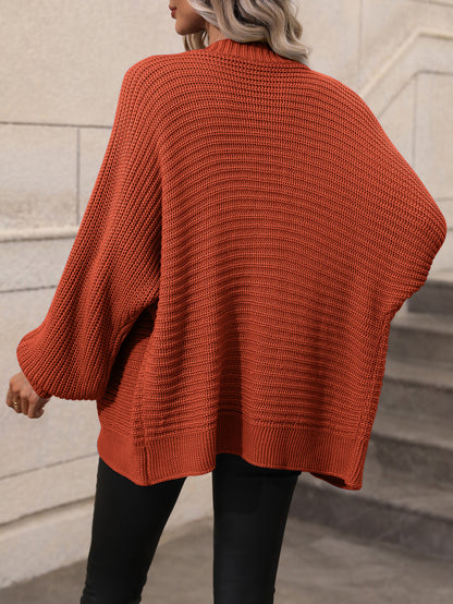 Autumn Winter Knitting Women Single Breasted Solid Color Knitted Cardigan Loose Sweater Women