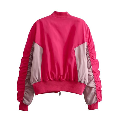 Women Striped Cotton Flight Jacket