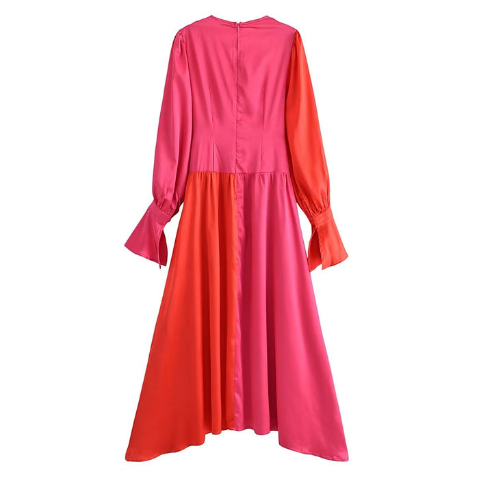 Fall Women Clothing Waist Refined Stylish Two Colors Dress